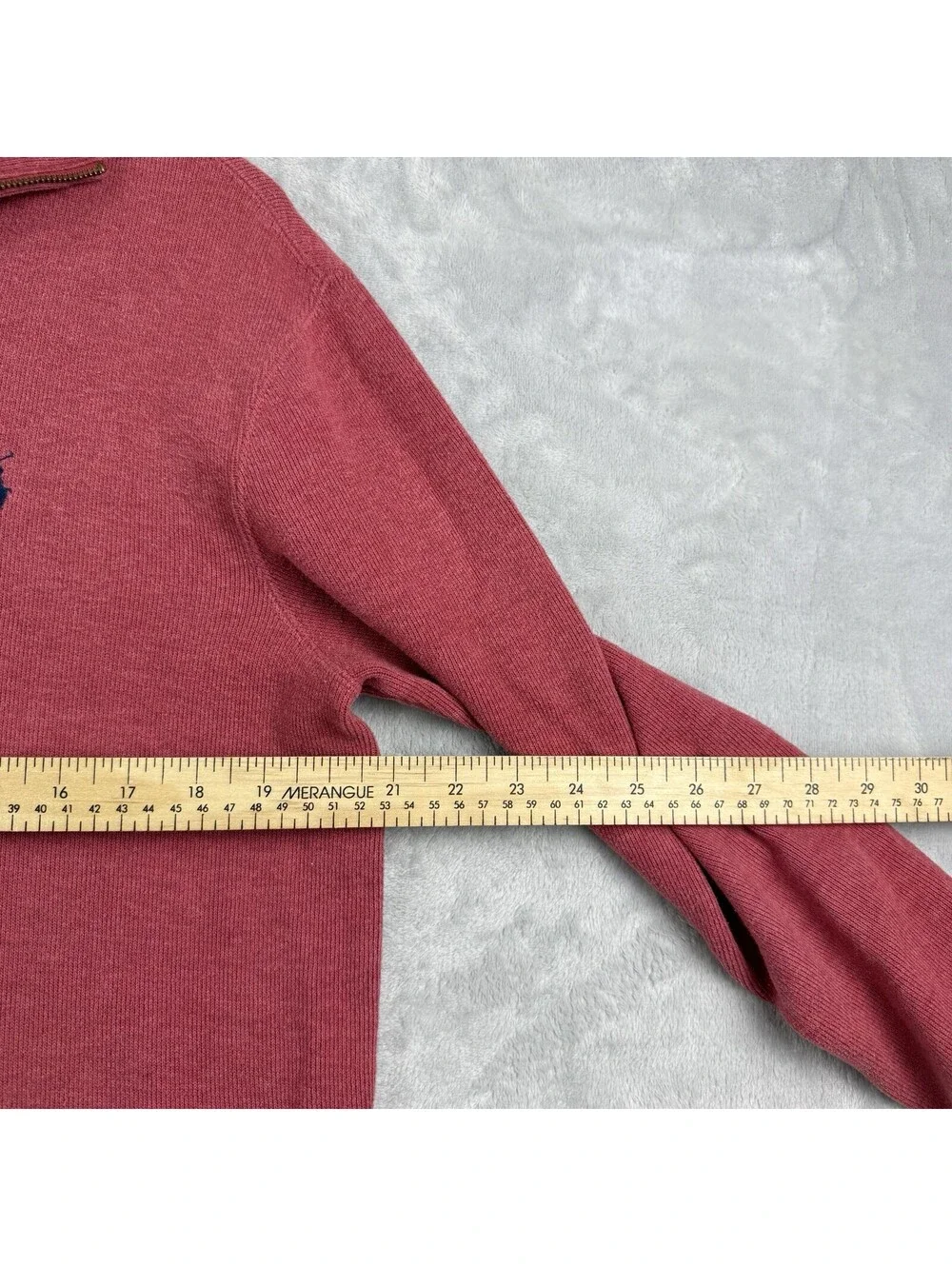 Polo Ralph Lauren Red 1/4 Zip Sweatshirt Pony Logo Cotton Men’s S Preppy Retro